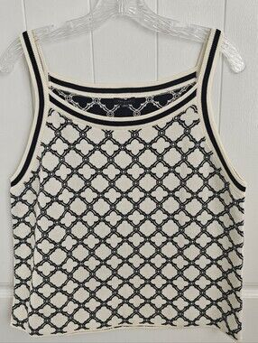 NWT TALBOTS Lattice Jacquard Tipped Halter Top